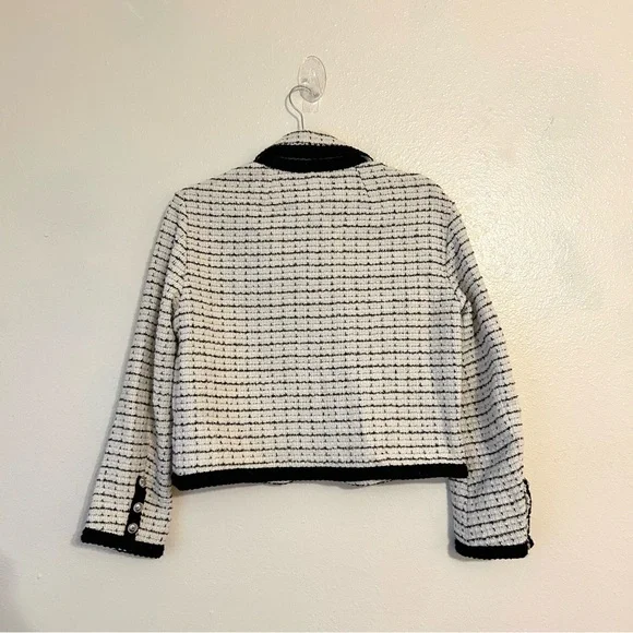 Maje Vitalo Straight Cream Tweed Jacket